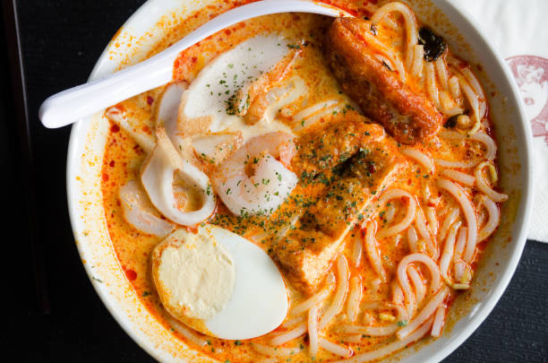 A bowl of curry laksa